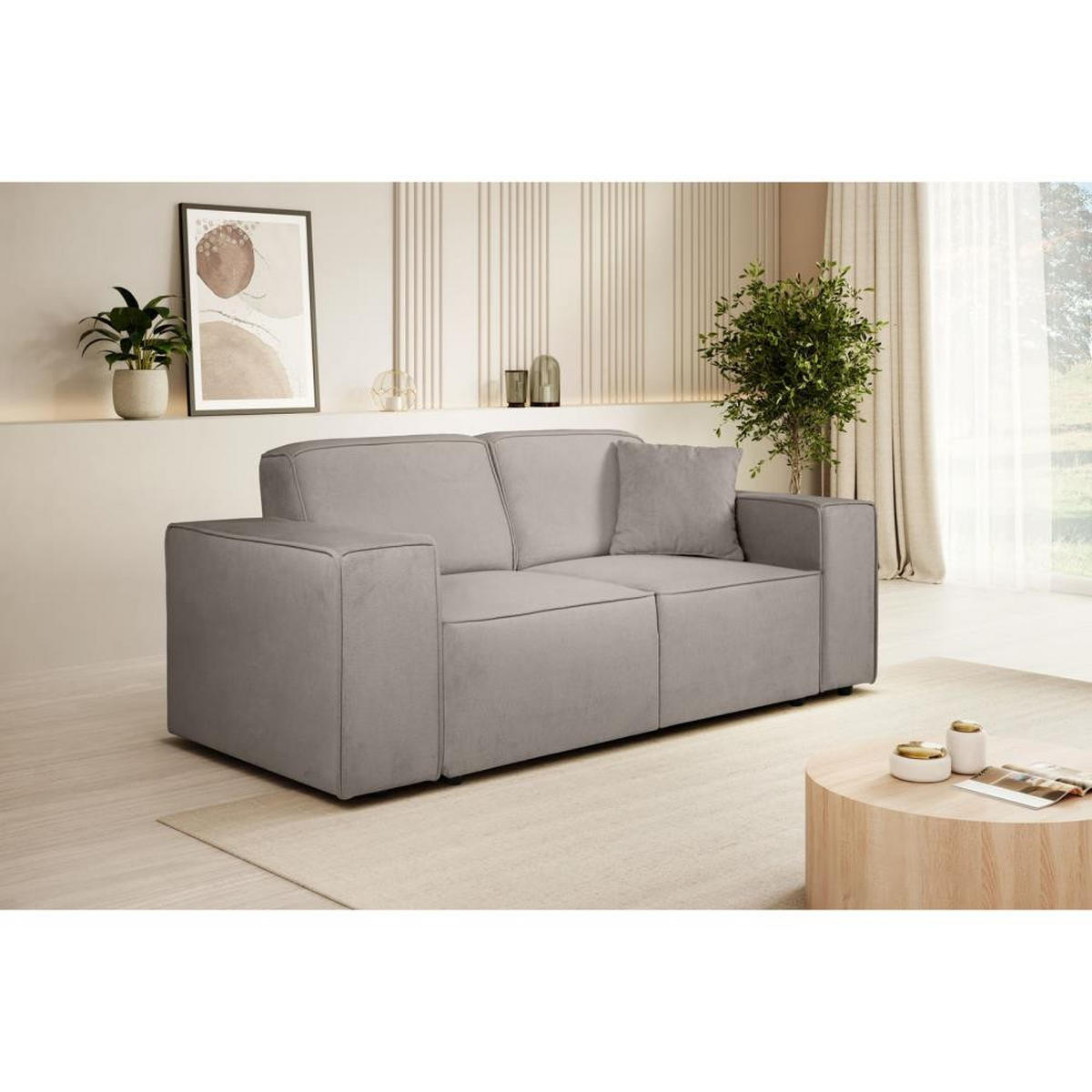 2-SITZER SOFA Pedro ohne Schlaffunktion cappuccino - Schwarz/Cappuccino, Textil (185/75/88cm) - Beautysofa