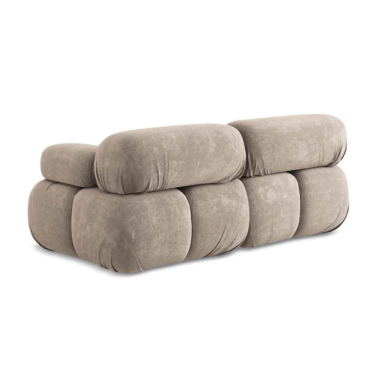 2-SITZER-SOFA Chenille Stoff Beige - Beige/Schwarz, Kunststoff/Textil (190/70/96cm) - LaMiaSofa