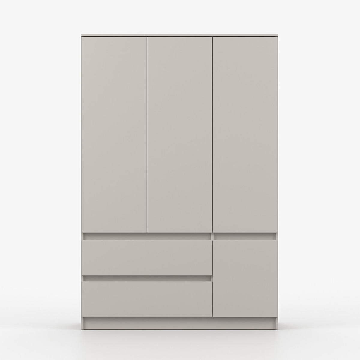 DREHTÜRENSCHRANK SOLO 4D2S II 120 cm Kaschmir/Kaschmir, 4-türig, zwei Schubladen, grifflos - Kaschmir, Holzwerkstoff (120/180/50cm) - imoebel24
