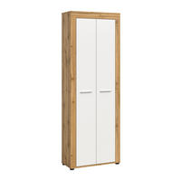GARDEROBENSCHRANK JAM (B/H/T: ca. 64/191/35 cm) in Wotan Eiche Nachbildung/weiß - Eichefarben, Holzwerkstoff (64/191/35cm)