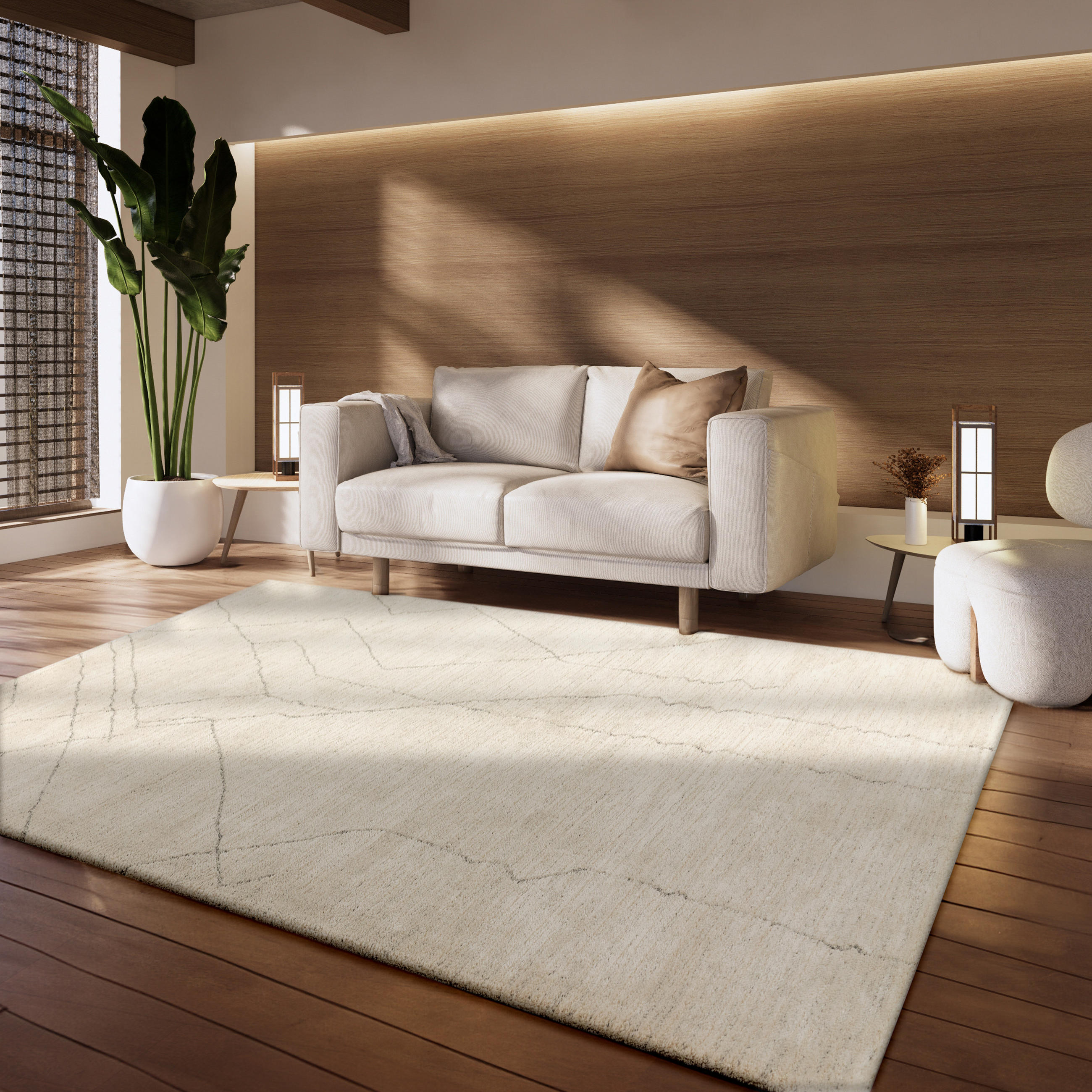 KURZFLORTEPPICH 160/230 cm Helios 723 - Creme, Textil (160/230cm) - Paco Home