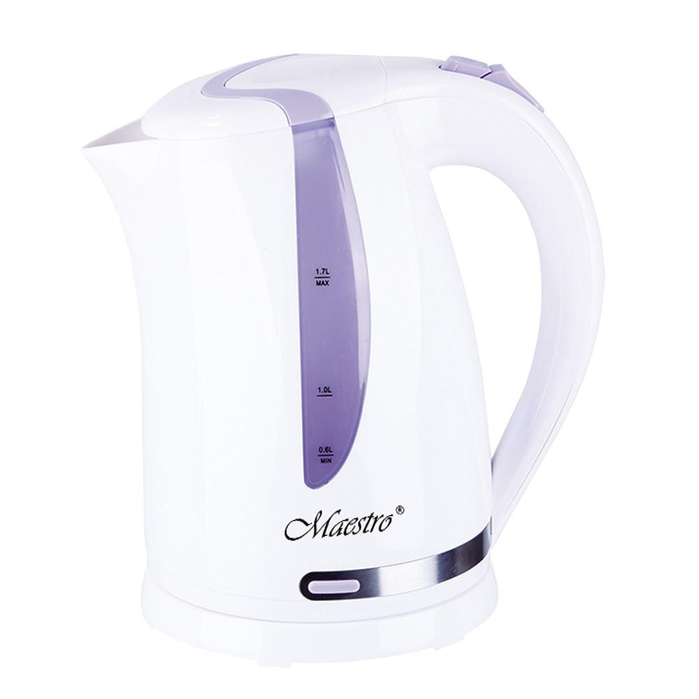 WASSERKOCHER ELEKTRISCH Weiß 21/16.5/22.5 cm MR032PURPLE - Weiß, Kunststoff (16.5/22.5/21cm) - Maestro 