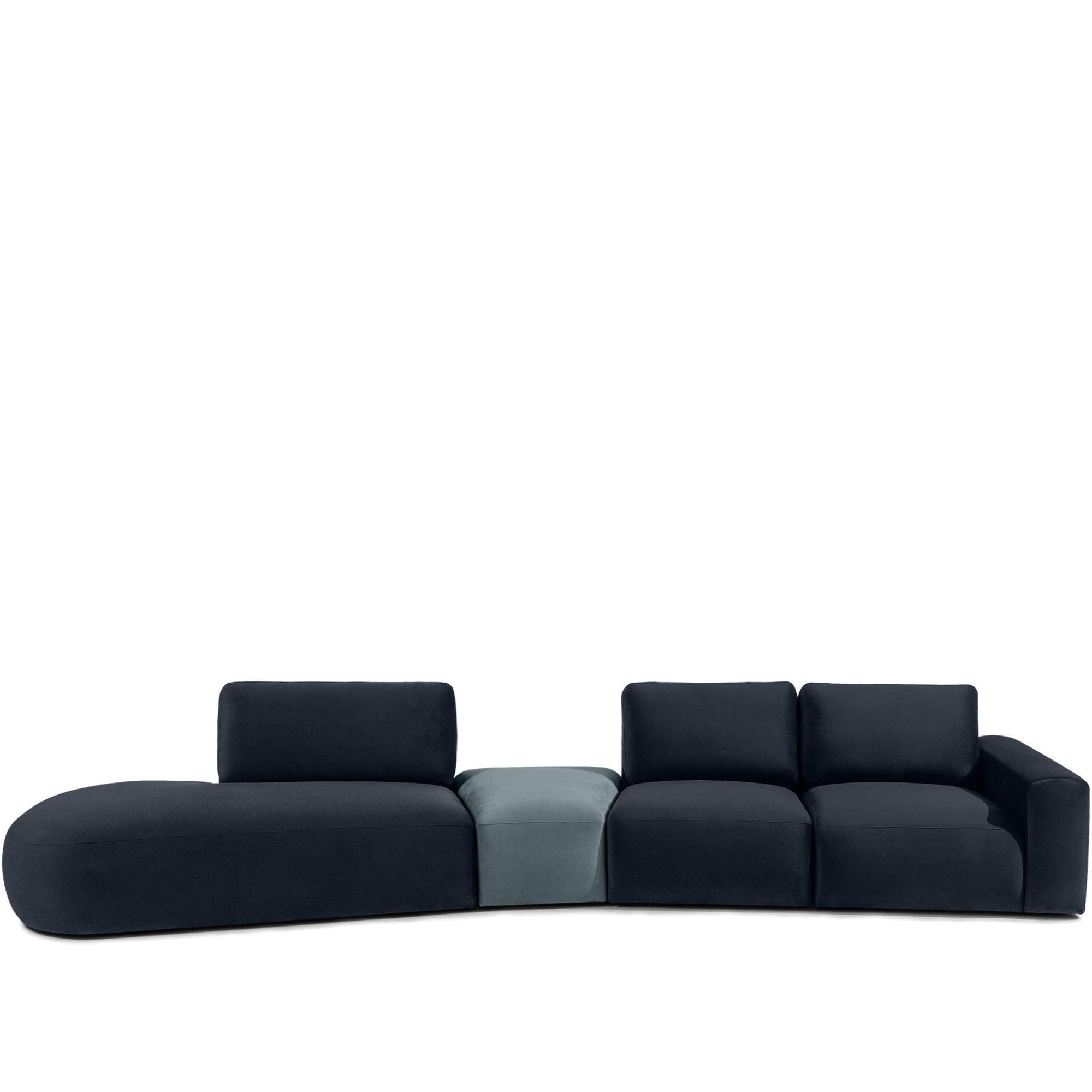 5-SITZER ECKSOFA ZUCCO Velour links, Marineblau - Blau, Textil (430/84/105cm) - KONSIMO®