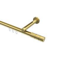 GARDINENSTANGE INNENLAUF Siteno Elanto 540 cm (geteilt in 3 x 180 cm), 1-läufig, 20 mm Ø Messing-Optik - Messingfarben, Metall (540cm) - INTERDECO