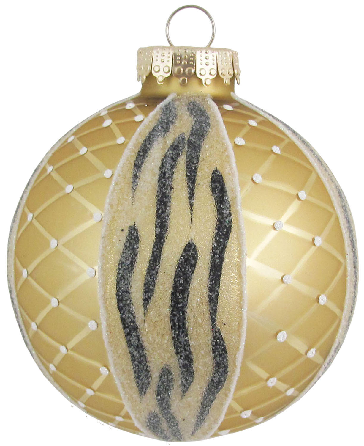 CHRISTBAUMKUGEL Zebra Goldfarbig 8cm (Glas / 1 Stk.) - Goldfarben, Glas (8/8/8cm) - Krebs Glas Lauscha