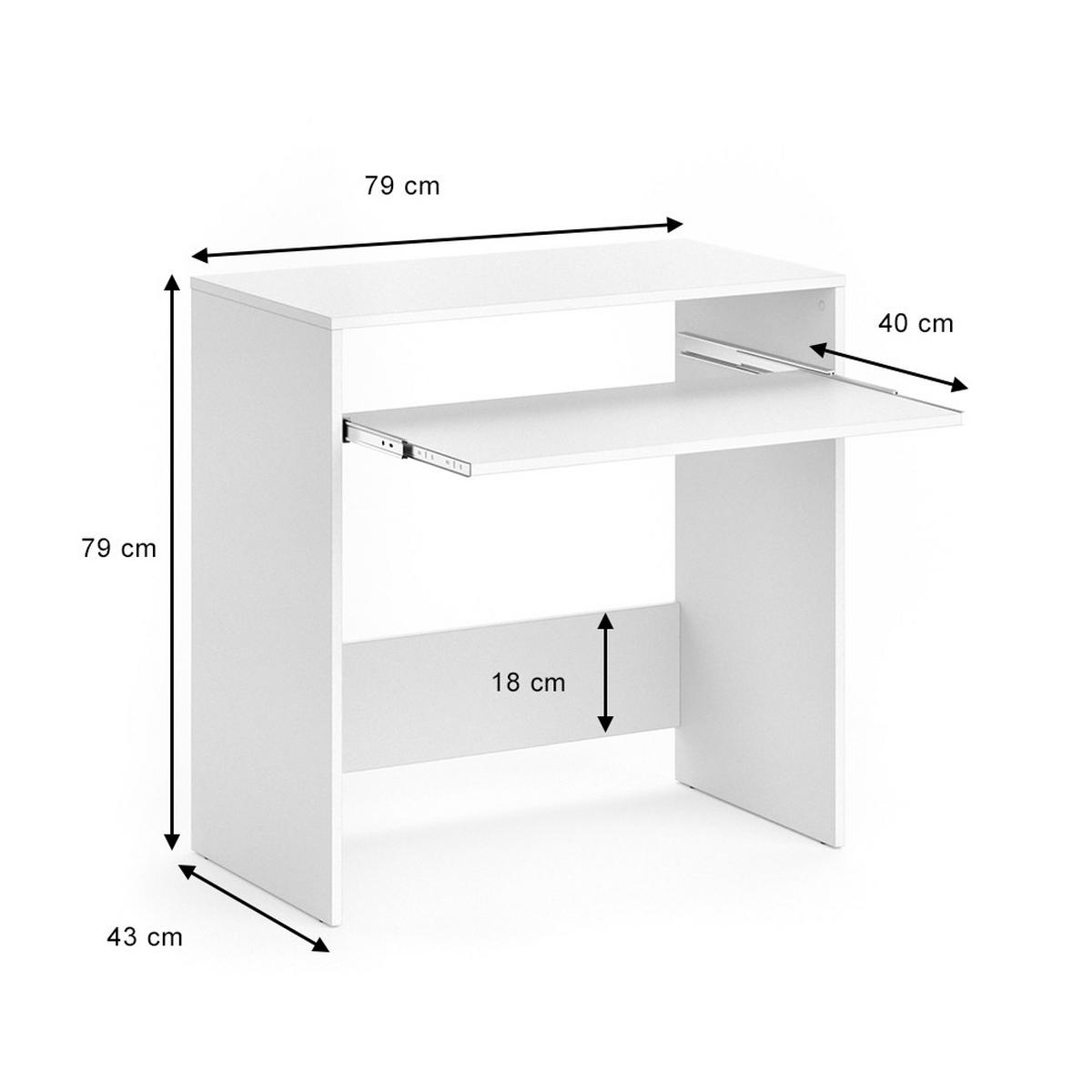 PSACÍ STŮL Nils Bílá - bílá, kompozitní dřevo (43/79/79cm) - Vicco