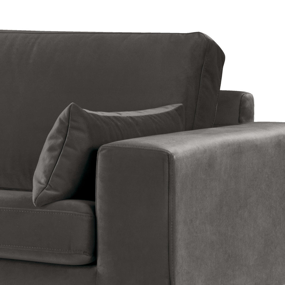 2-SITZER SOFA - Eichefarben/Dunkelgrau, Eichenholz/Textil (197/81/88cm) - home24