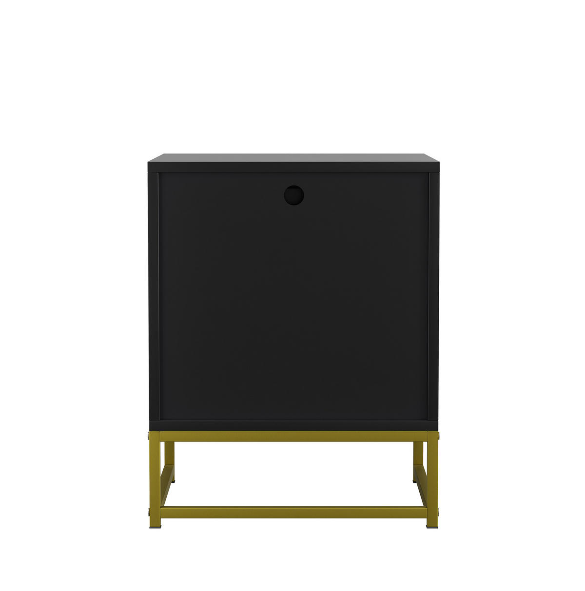 NACHTTISCH 43/40/55 cm Schwarz/Natur aus MDF mit Schublade - Hellbraun, Holzwerkstoff (40/55/43cm) - OKWISH
