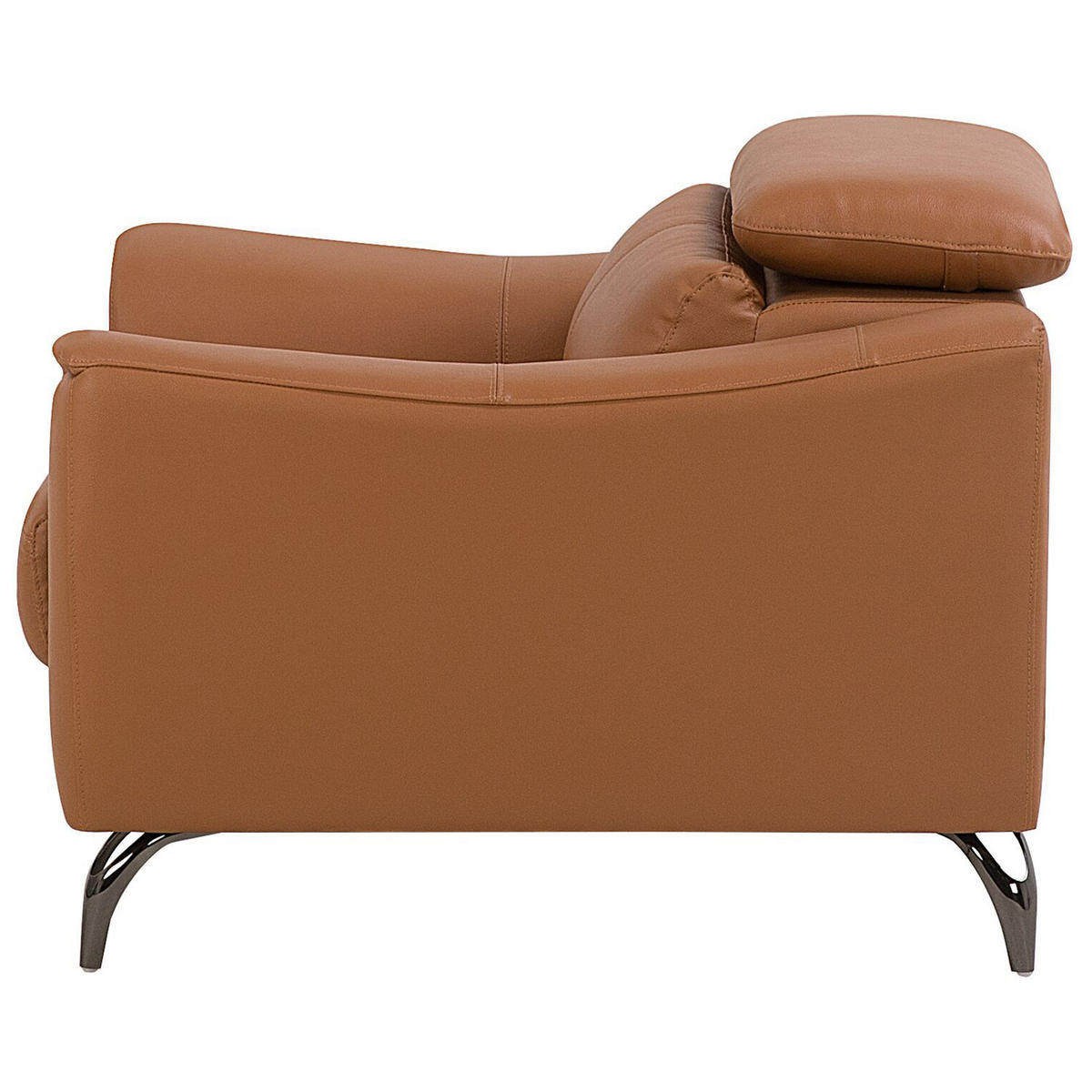 SESSEL Leder goldbraun Narwik - Braun, Leder (104/93/98cm) - Beliani