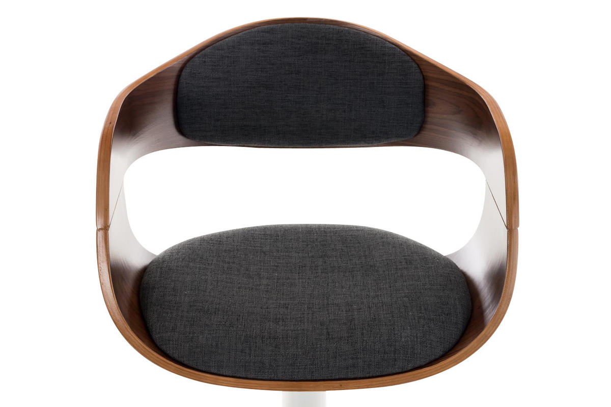 BARHOCKER Nadan Stoff Walnuss/dunkelgrau - Grau, Textil/Metall (50/88/48cm) - DELUKE