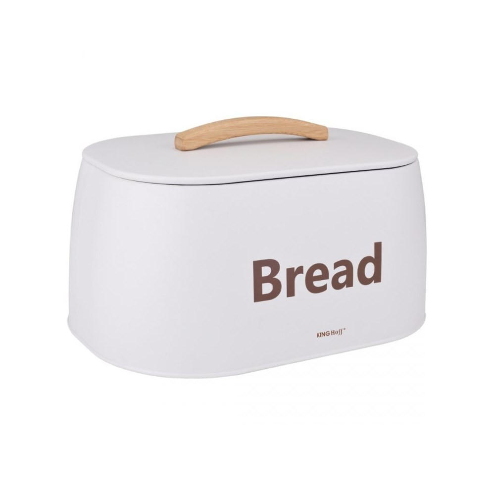 BROTKASTEN Weiß 34/24/18.5 cm 63011 - Weiß, Metall (24/18.5/34cm) - Kinghoff 