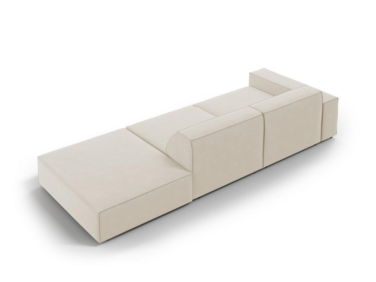 SOFA Jodie aus Samt dunkelbeige 3 Sitzplätze - Mokka, Textil (262/70/102cm) - Micadoni