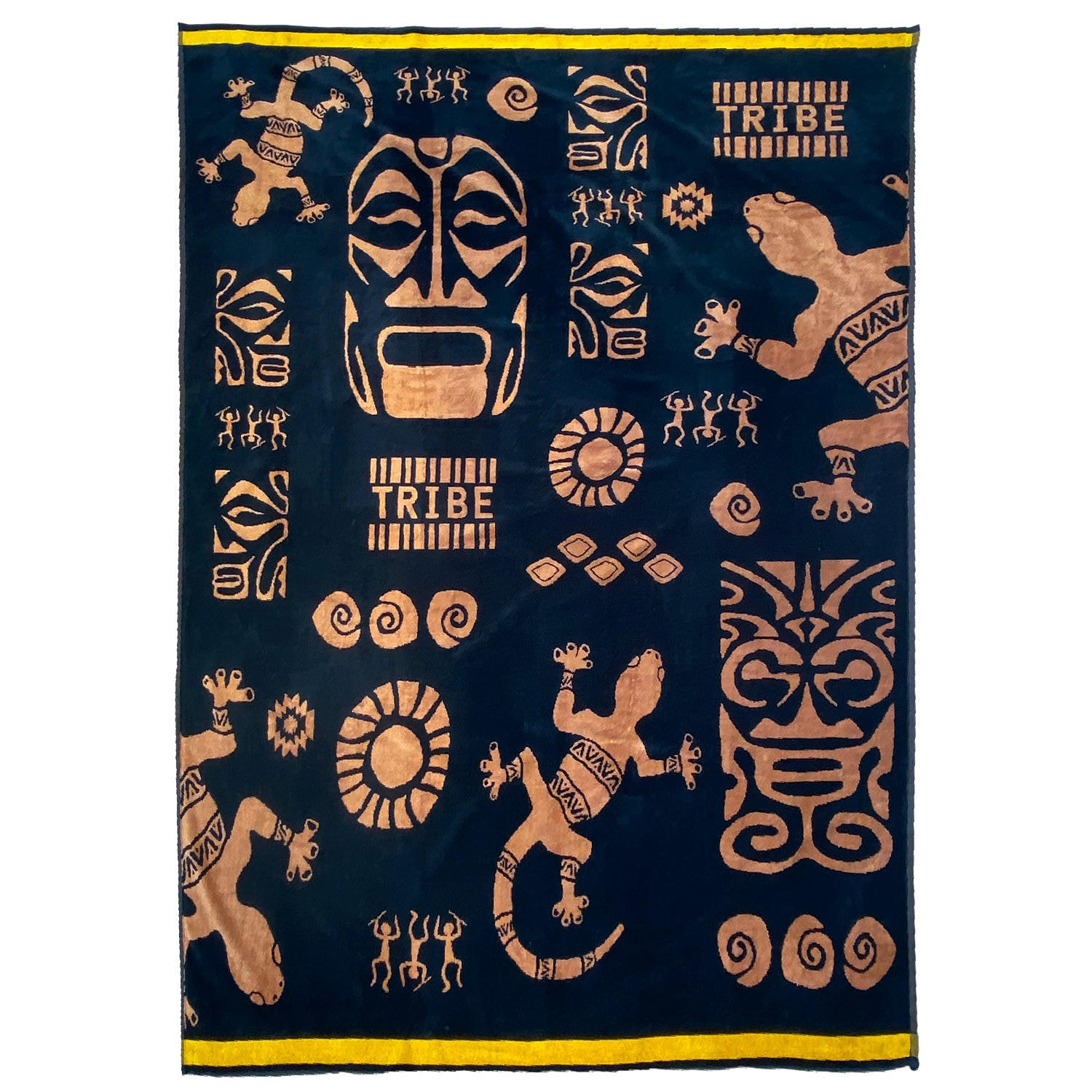 STRANDTUCH Frottee Velours Jacquard Tribalta 140x180 400g/m² - Braun, Textil (140/180cm) - LE COMPTOIR DE LA PLAGE