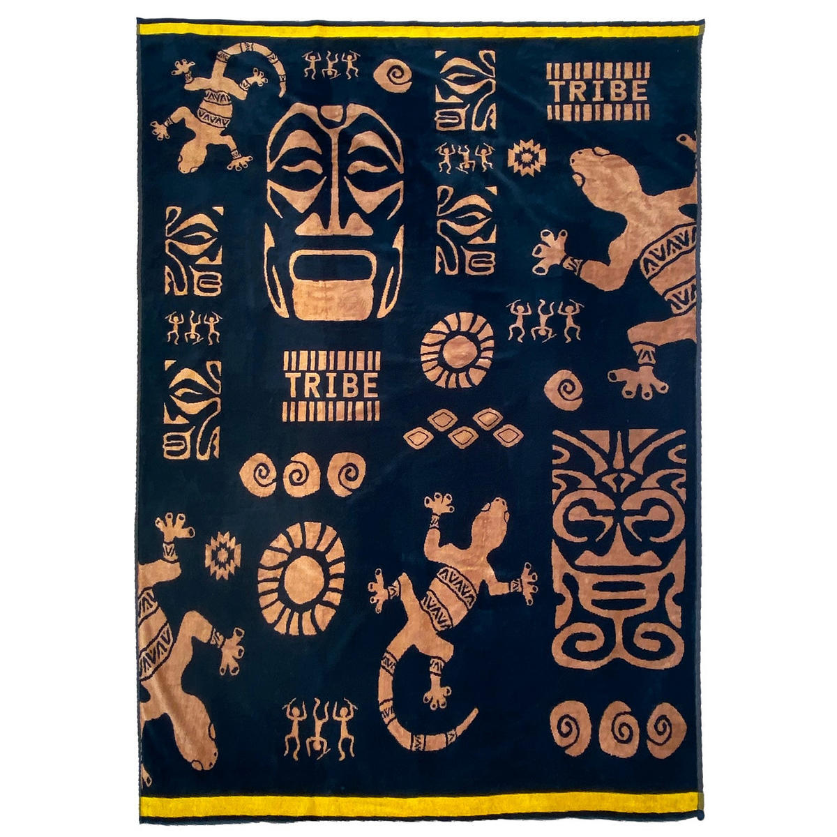 STRANDTUCH Frottee Velours Jacquard Tribalta 140x180 400g/m² - Braun, Textil (140/180cm) - LE COMPTOIR DE LA PLAGE