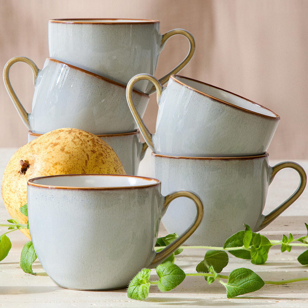 ESPRESSOTASSEN-SET PORTOFINO 6-tlg - Blaugrau, Keramik (0.09L) - Ritzenhoff Breker