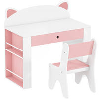 KINDERSITZGRUPPE 2er Set Spanplatte MDF Rosa - Rosa/Weiß, Holzwerkstoff (41.2/74.5/80cm) - AIYAPLAY