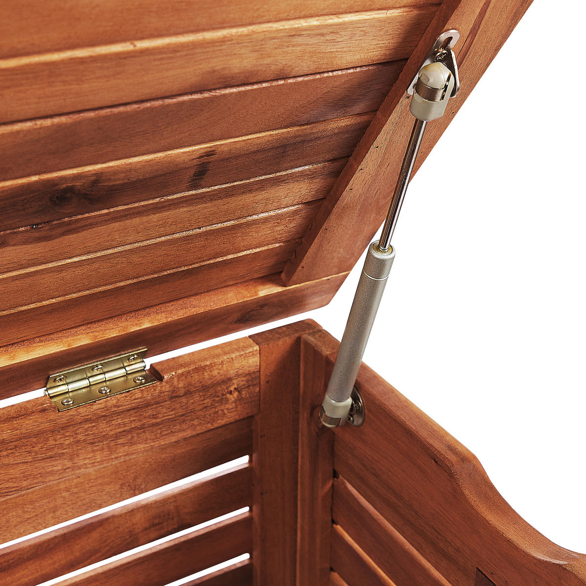 ÚLOŽNÝ BOX NA POLSTROVÁNÍ Akáciové dřevo tmavě hnědý 130/48 cm Riviera - tmavě hnědá, dřevo (130/64/48cm) - Beliani