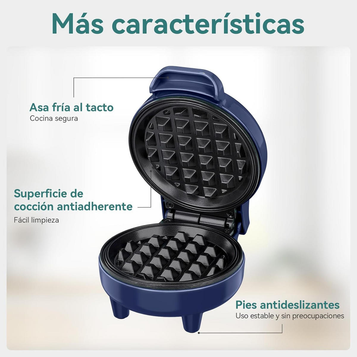 WAFFELEISEN Blau, 10 cm Backfläche - Blau, Metall (10.5/18.3/14.6cm) - YASHE