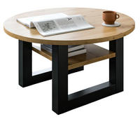 COUCHTISCH Eiche, grau rund 75 cm, Wohnzimmertisch mit Ablage - Eiche Artisan/Grau, Holzwerkstoff/Metall (75/75/42cm) - Inn.Furn