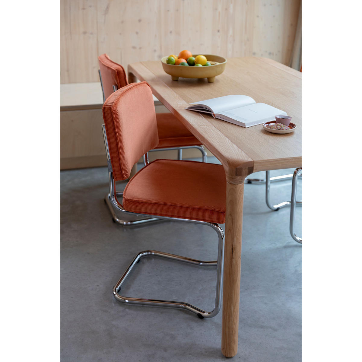 ESSZIMMERSTUHL Ridge Kink Rib Orange - 2 er Set - Orange, Textil (48/85/50cm) - Zuiver