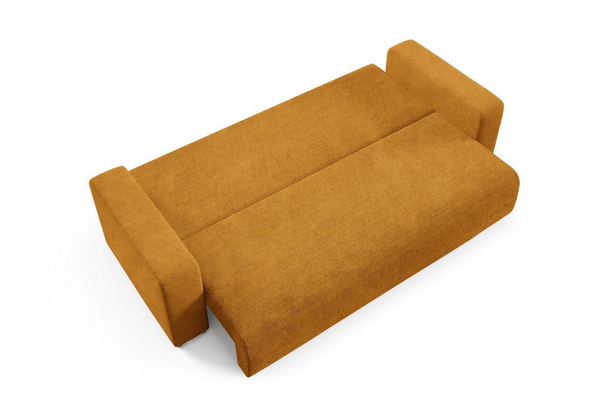 SCHLAFSOFA mit Bettkasten Gelb - Orange, Textil (247/88/93cm) - Furnisell