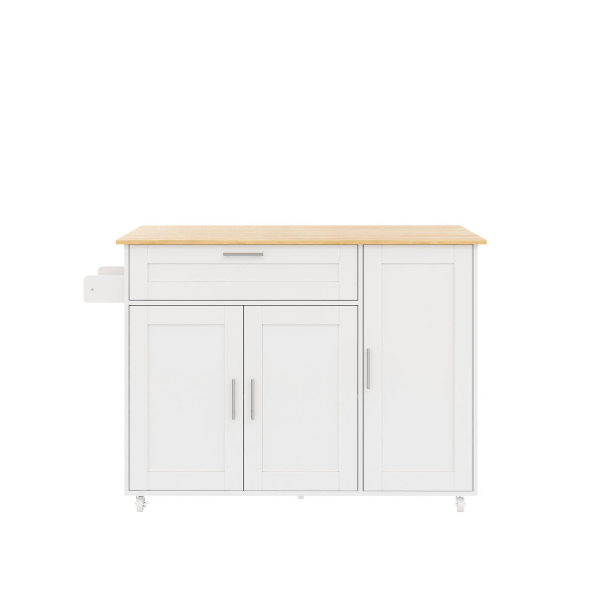 KÜCHENWAGEN klappbar 132,5 x 44(70) x 90 cm Weiß/Natur MDF - Weiß, Holz (44/90/132.5cm) - Beauniv