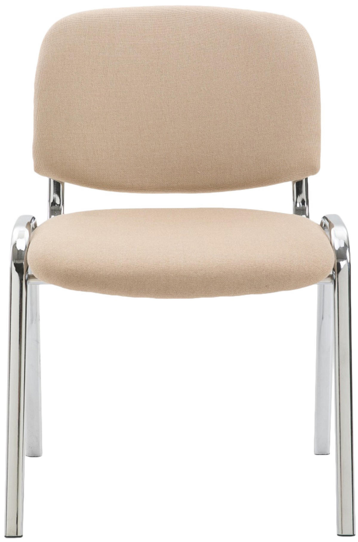 BESUCHERSTUHL Stoff creme - Chromfarben/Creme, Textil/Metall (54/79/48cm) - CLP