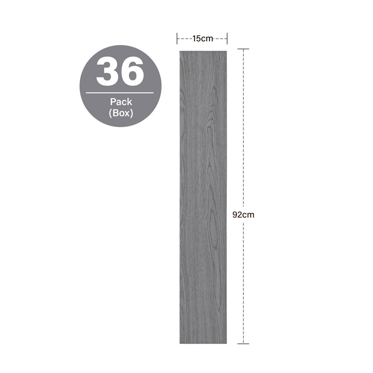 VINYLBODEN 5m²/36-TLG. selbstklebend PVC - Dunkelgrau, Kunststoff (0.2/91.5/15.2cm) - Livingandhome
