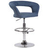 BARHOCKER Stoff blau - Chromfarben/Blau, Textil/Metall (58/82/47cm) - CLP