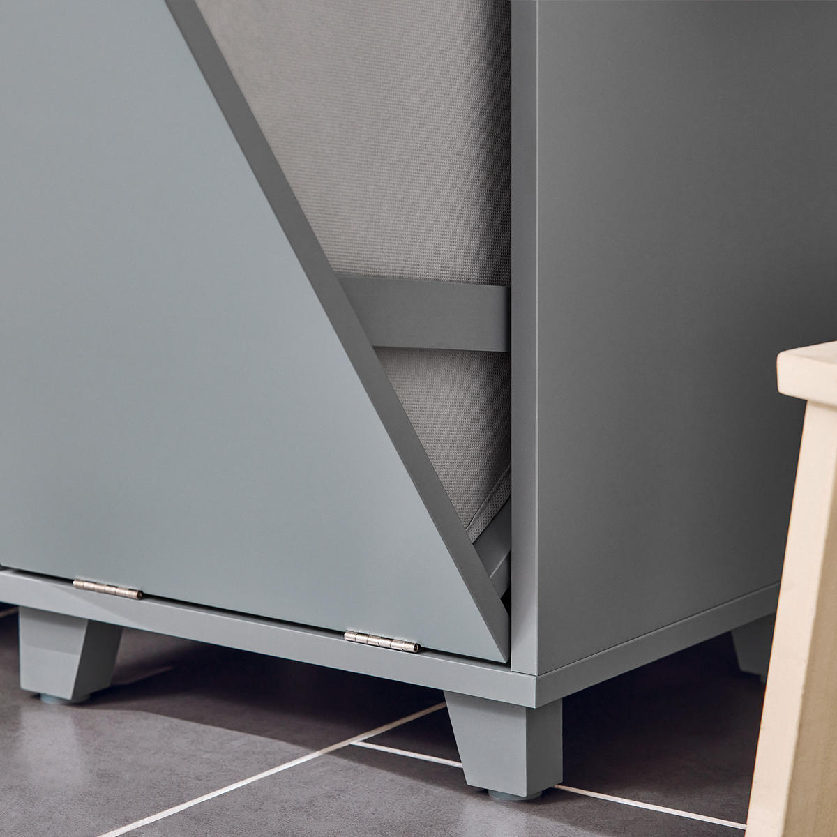 WÄSCHESCHRANK Dunkelgrau - Grau, Holzwerkstoff (35/90/30cm) - SoBuy
