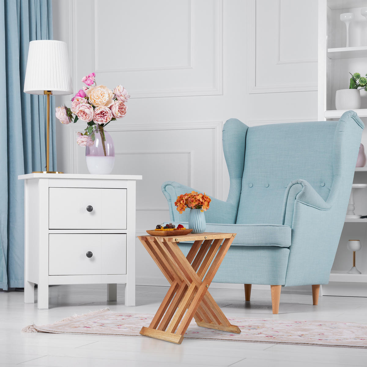 KLAPPTISCH - Hellbraun, Holz (28/34/44.5cm) - Relaxdays