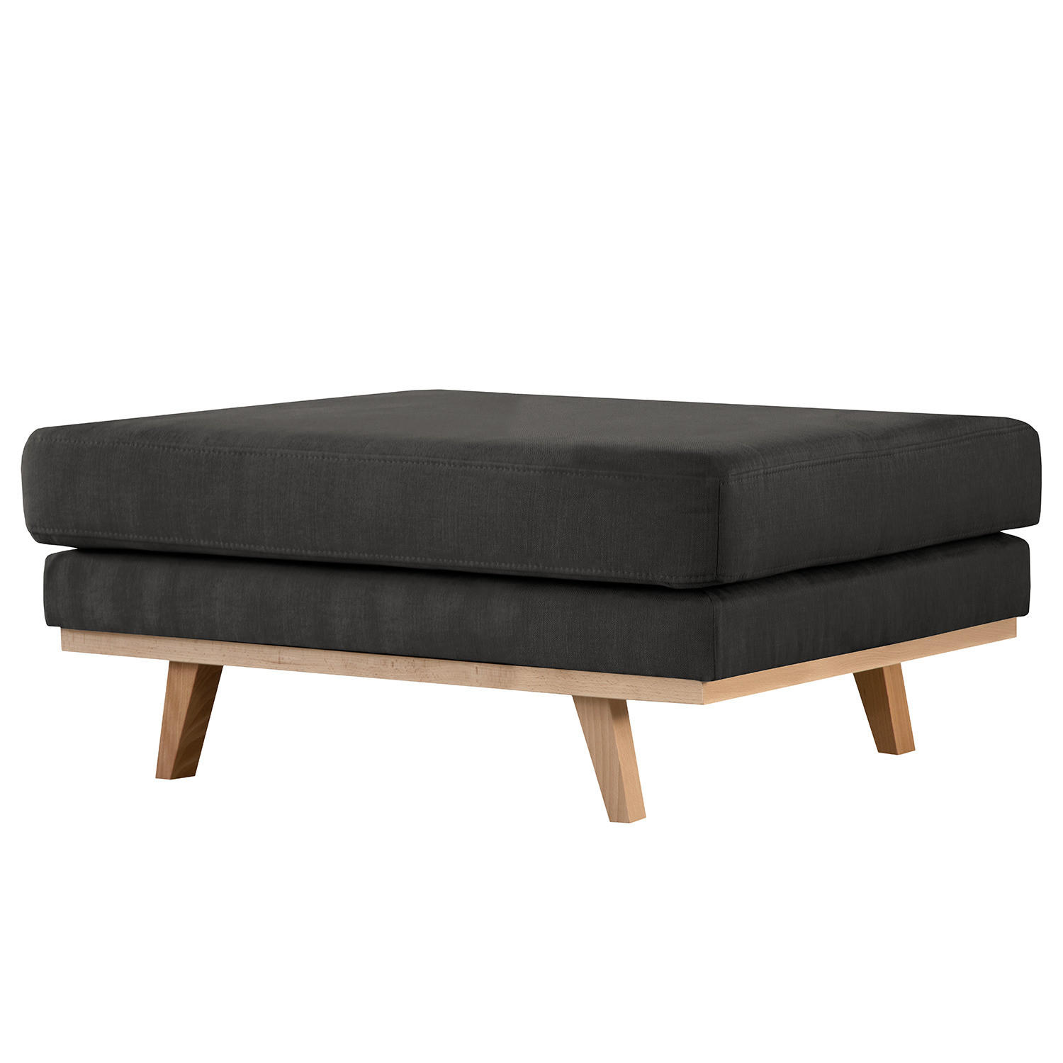 POLSTERHOCKER - Anthrazit/Buchefarben, Textil (85/43/60cm) - home24