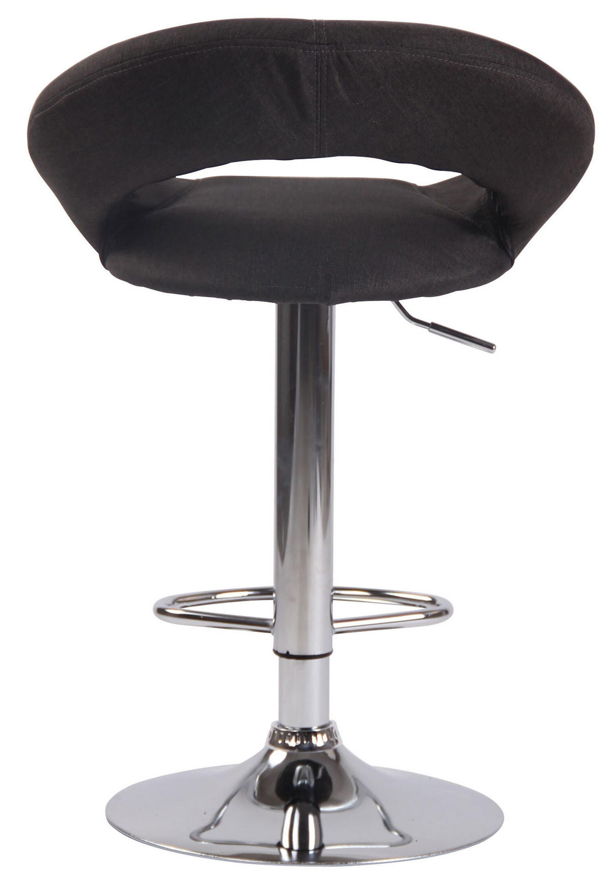 BARHOCKER Olin, Gestell Metall in Chromoptik, Stoff Dunkelgrau - Chromfarben/Dunkelgrau, Textil/Metall (53/100/47cm) - TPFLiving