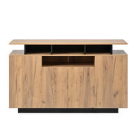 SIDEBOARD Natural 140/40/85 cm mit 4 Türen und 3 offenen Fächern - Naturfarben, Holzwerkstoff (140/85/40cm) - PANGIVO