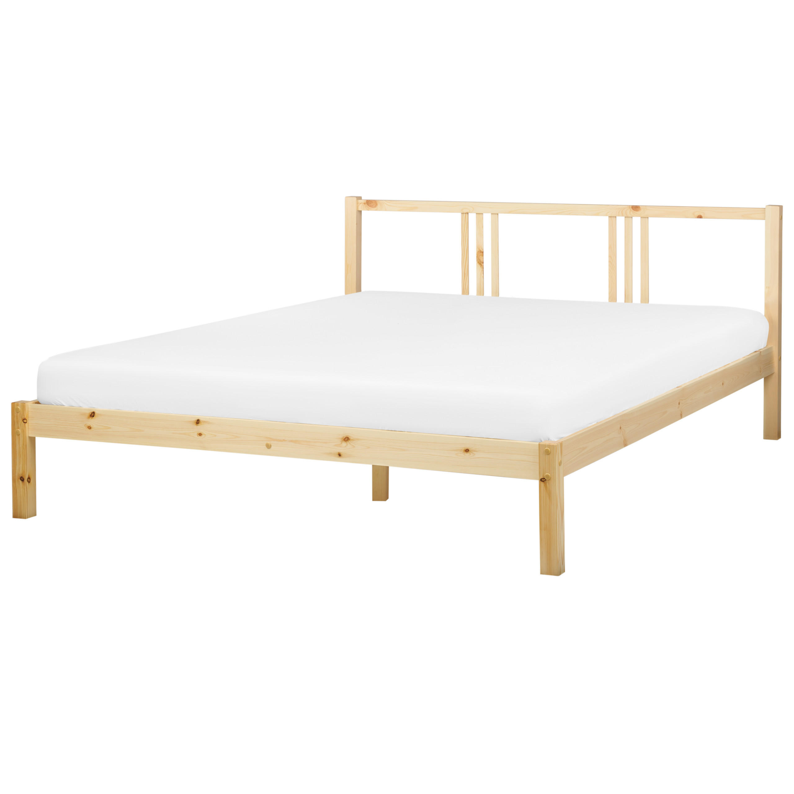 BETT mit Lattenrost 160x200 cm Heller Holzfarbton Vannes - Hellbraun, Holz (160/200cm) - Beliani