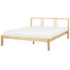 BETT mit Lattenrost 160x200 cm Heller Holzfarbton Vannes - Hellbraun, Holz (160/200cm) - Beliani