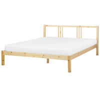 BETT mit Lattenrost 160x200 cm Heller Holzfarbton Vannes - Hellbraun, Holz (160/200cm) - Beliani