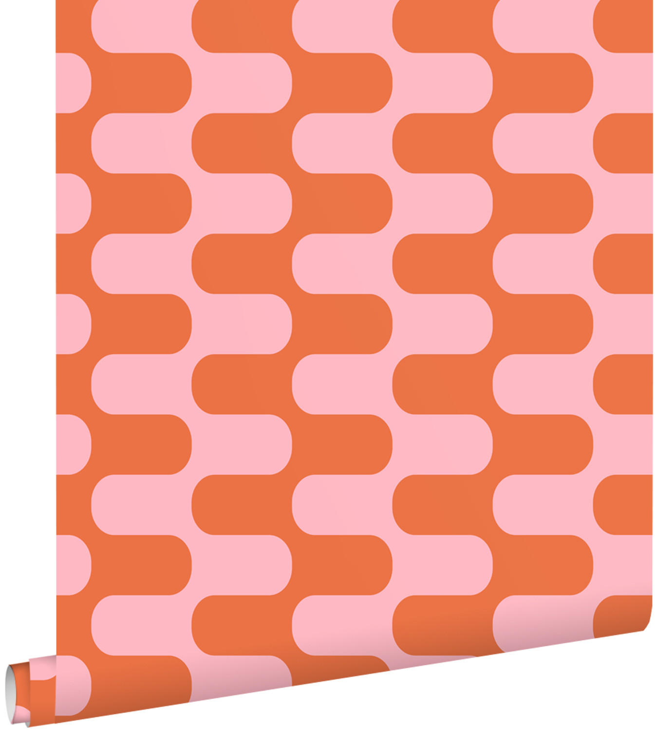 TAPETE Wellenlinien 50 x 900 cm - Pink, Papier (50/900cm) - ESTAhome