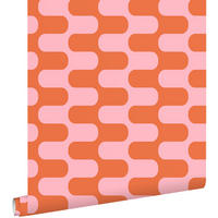 TAPETE Wellenlinien 50 x 900 cm - Pink, Papier (50/900cm) - ESTAhome