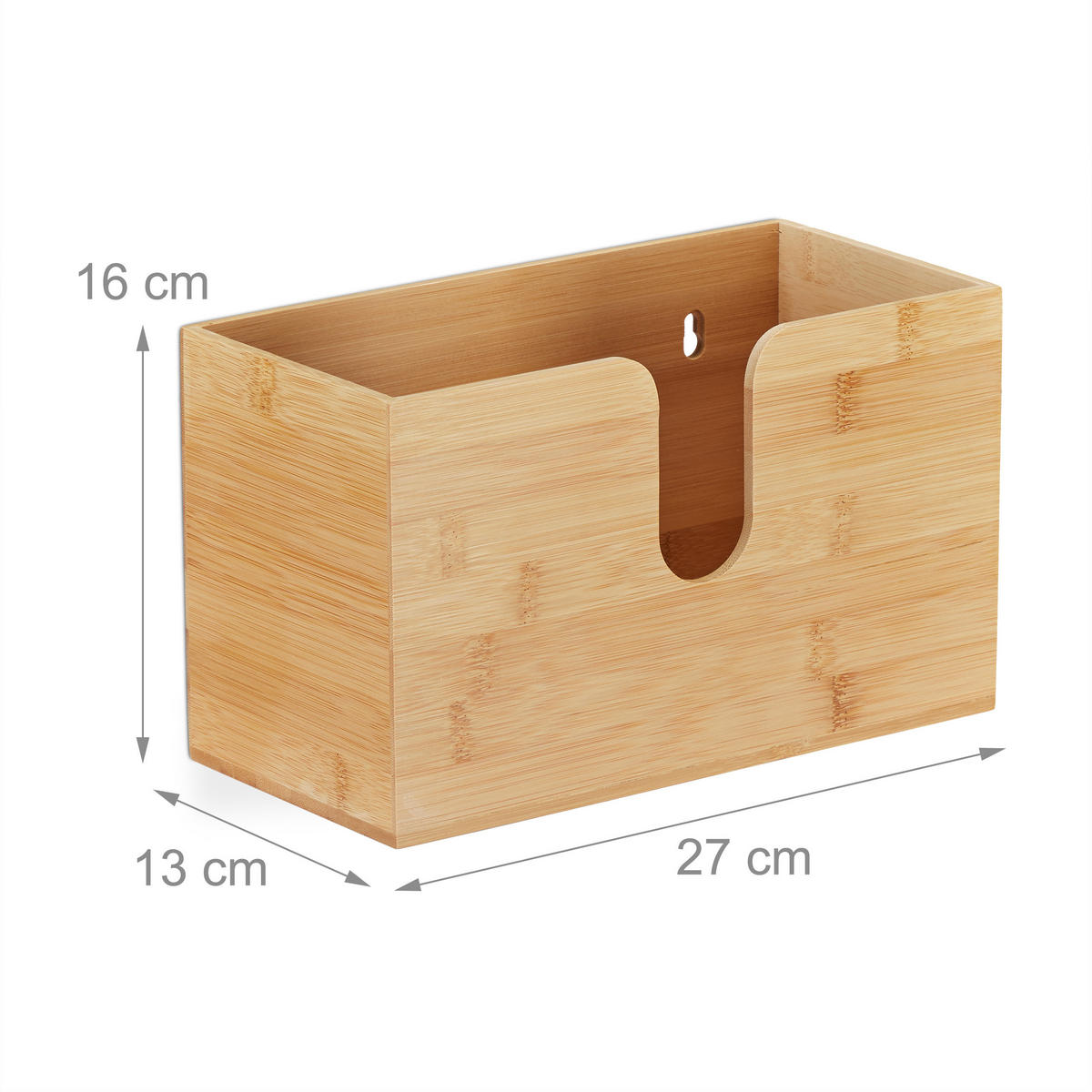 ZÁSOBNÍK na papier - svetlohnedá, drevo (27/16/13cm) - Relaxdays