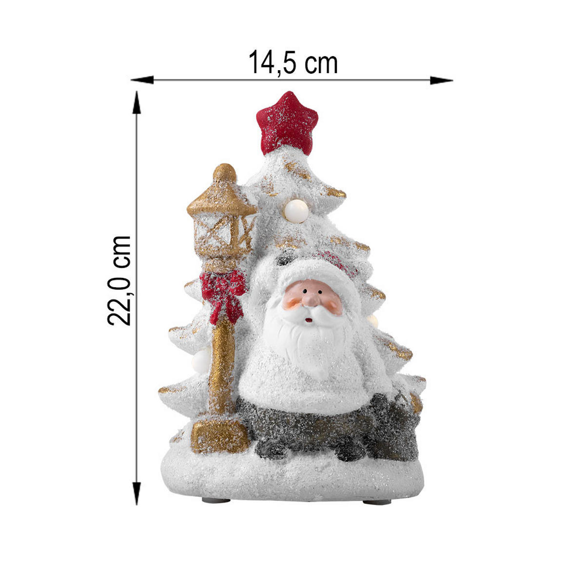 LED DEKOFIGUR Weihnachtsmann Bunt 2er Set - Multicolor, Kunststoff (14.5/12/22cm) - Globo Lighting