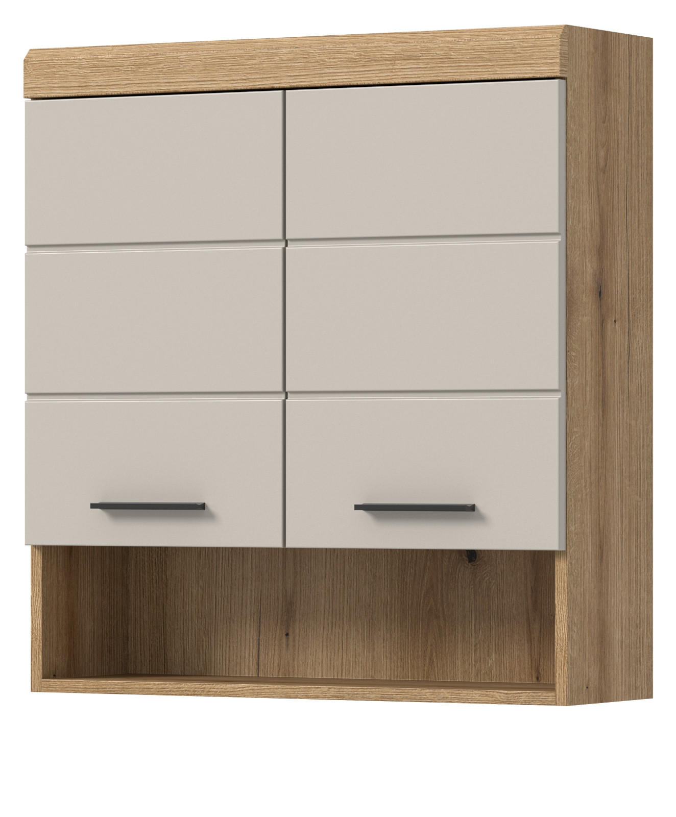 HÄNGESCHRANK Sand Kaschmir, Evoke Eiche, Badschrank hängend 2-türig 74 cm - Kaschmir/Eichefarben, Holzwerkstoff/Kunststoff (74/79/24cm) - Inn.Furn