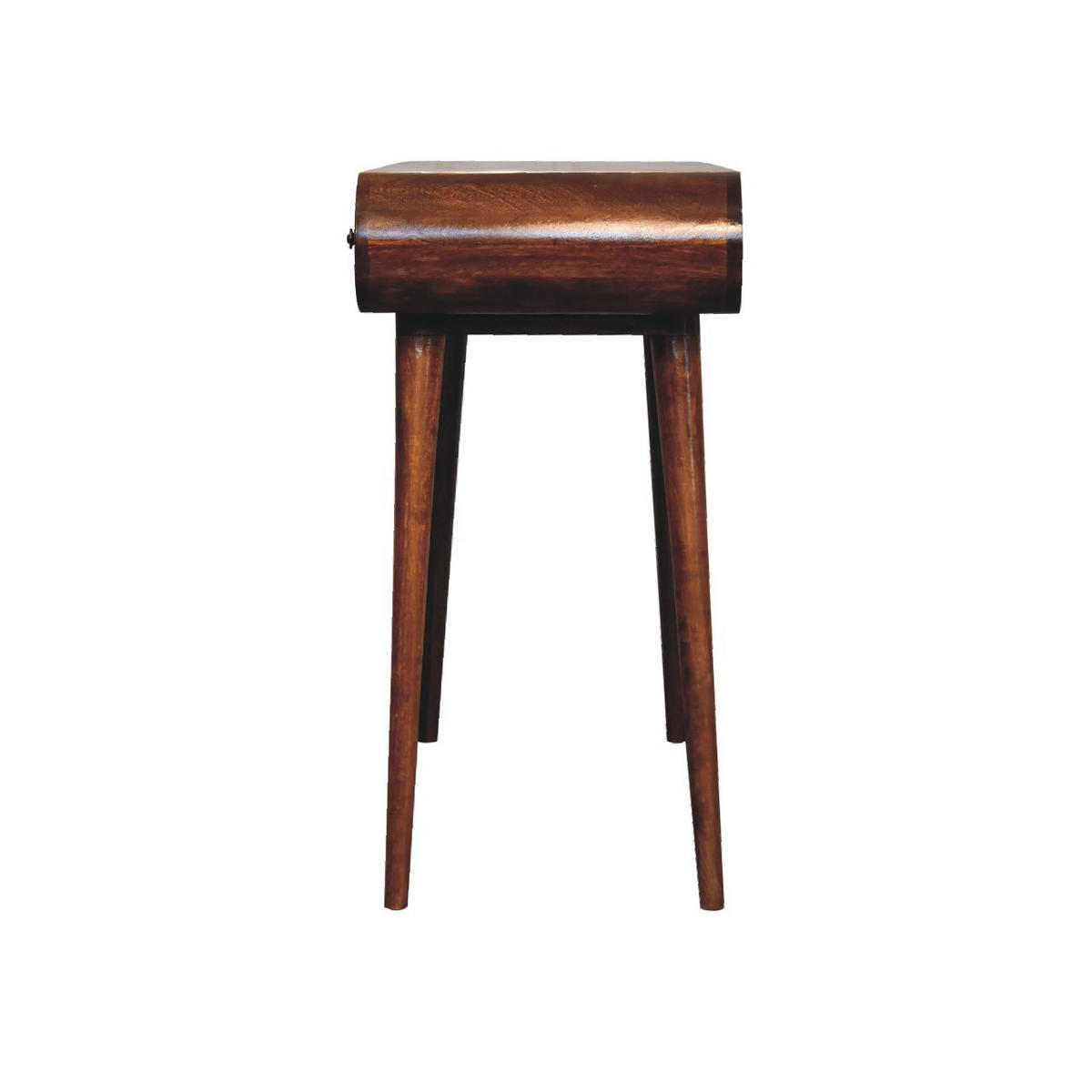 SPIEGELSCHMINKTISCH in Kastanienholz-Essenz mit 2 Schubladen, 4 Fächer, Braun - Messingfarben/Braun, Holz/Metall (100/80/40cm) - Artisan Furniture