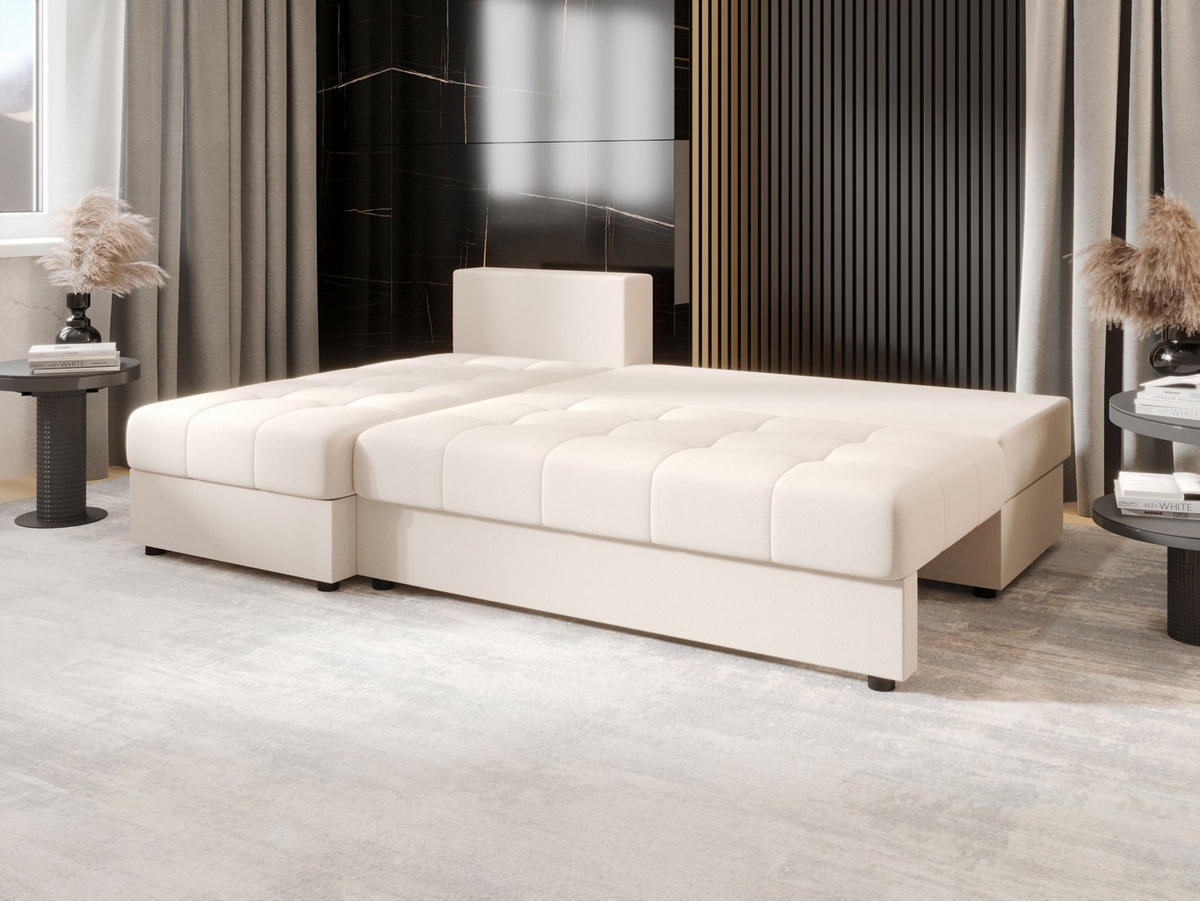 ECKSOFA MOS L Cosmic 10 Links mit Schlaffunktion - Beige, Textil (200/143cm) - Bedante