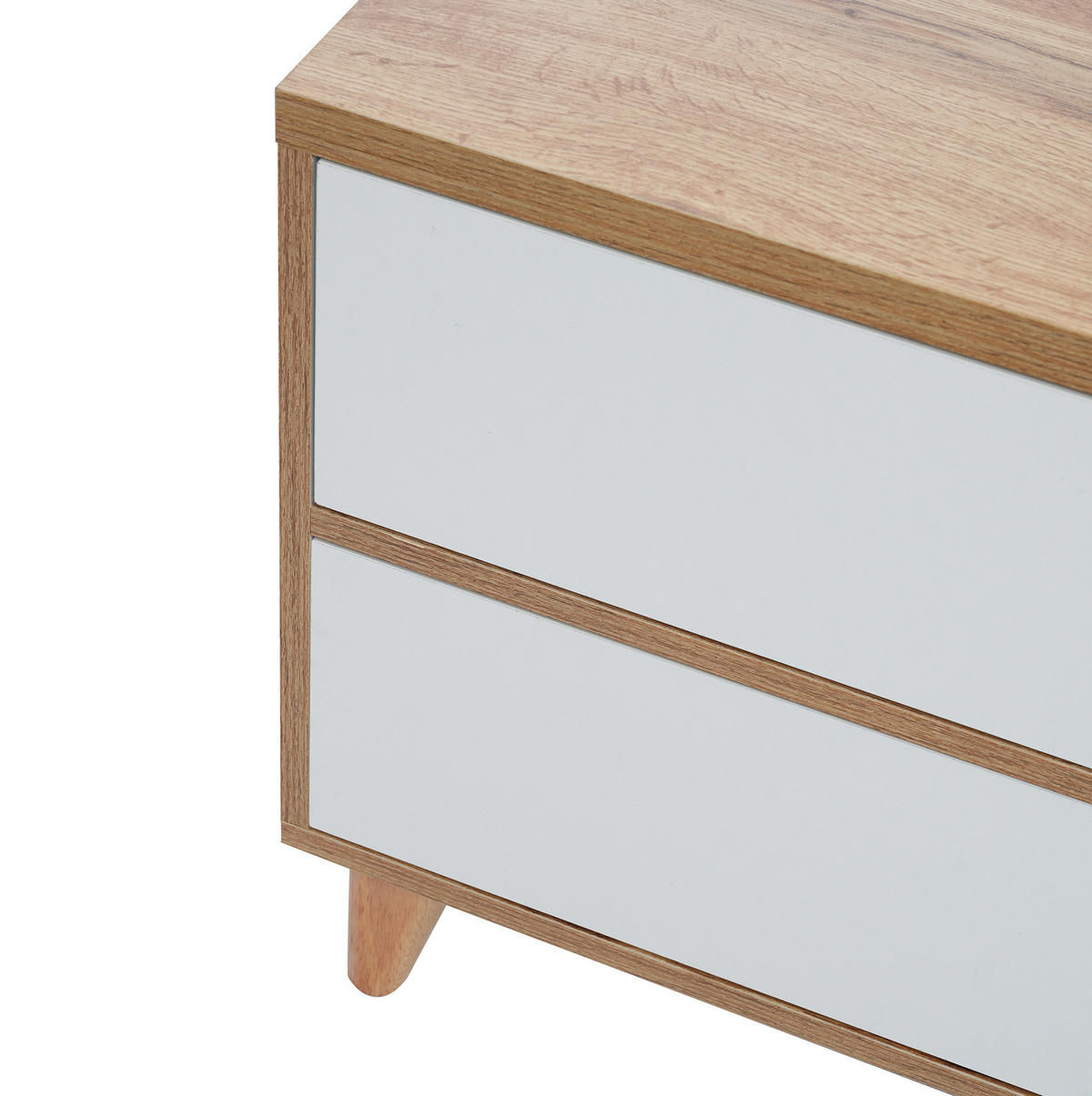 LOWBOARD 175/37/51 cm Weiß/Holzfarben aus MDF mit Stauraum - Naturfarben, Holzwerkstoff (37/51/175cm) - OKMYHOME