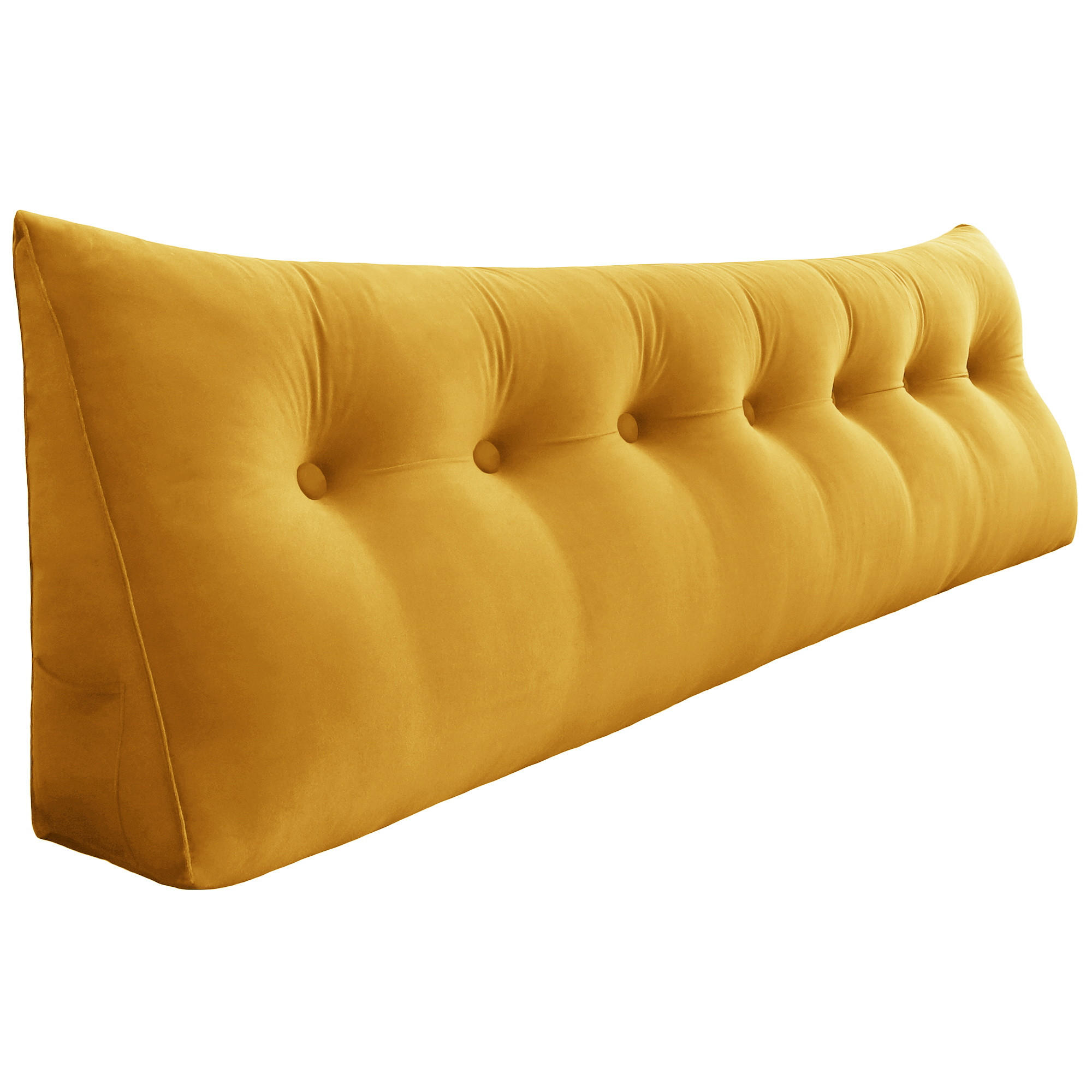 RÜCKENKISSEN für Bett Samt Gelb 200 cm - Gelb, Textil (50/200cm) - Vercart