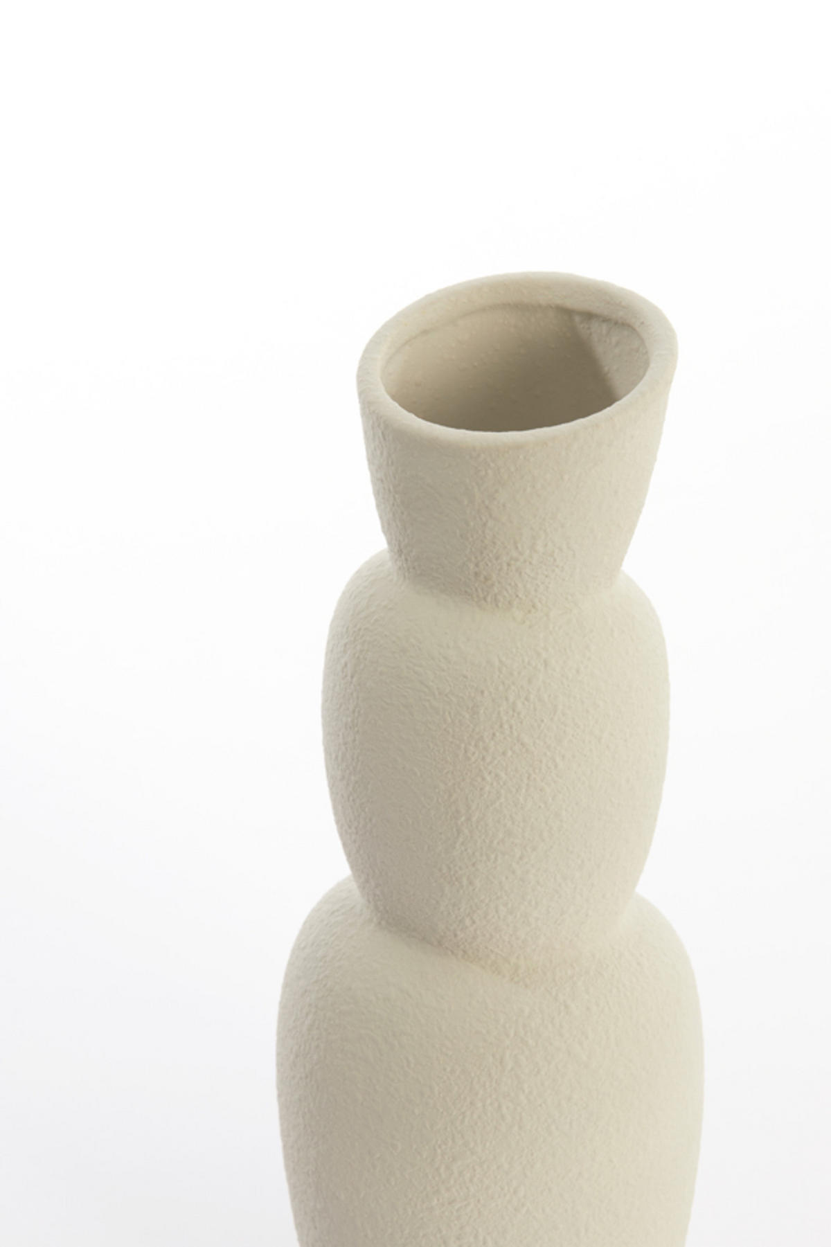 VASE Aram Weiß 14,5/14,5/37,5 cm - Weiß, Keramik (37.5cm) - Light & Living