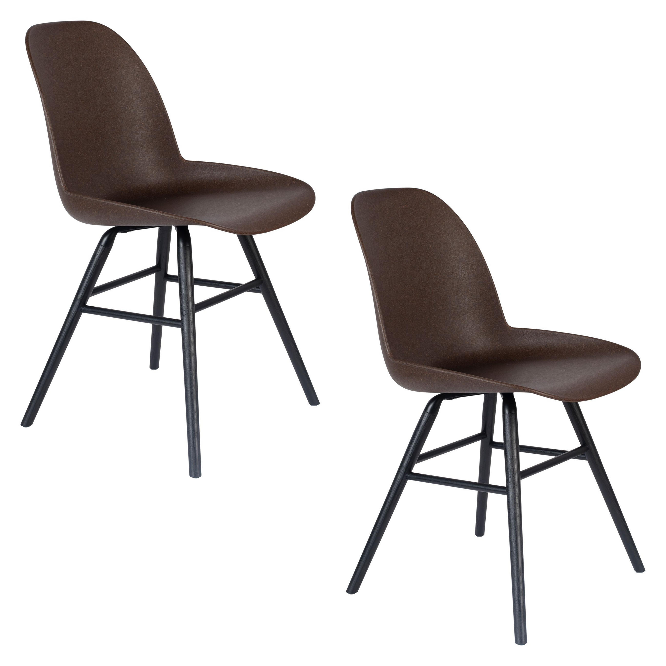 ESSZIMMERSTUHL Albert Kuip Kaffee/ Braun - 2 er Set - Braun, Naturmaterialien (55/81.5/49cm) - Zuiver