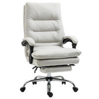 BÜROSTUHL mit Massagefunktion, Ergonomisch Schreibtischstuhl mit Liegefunktion - Weiß, Kunststoff (72/117/65cm) - Vinsetto