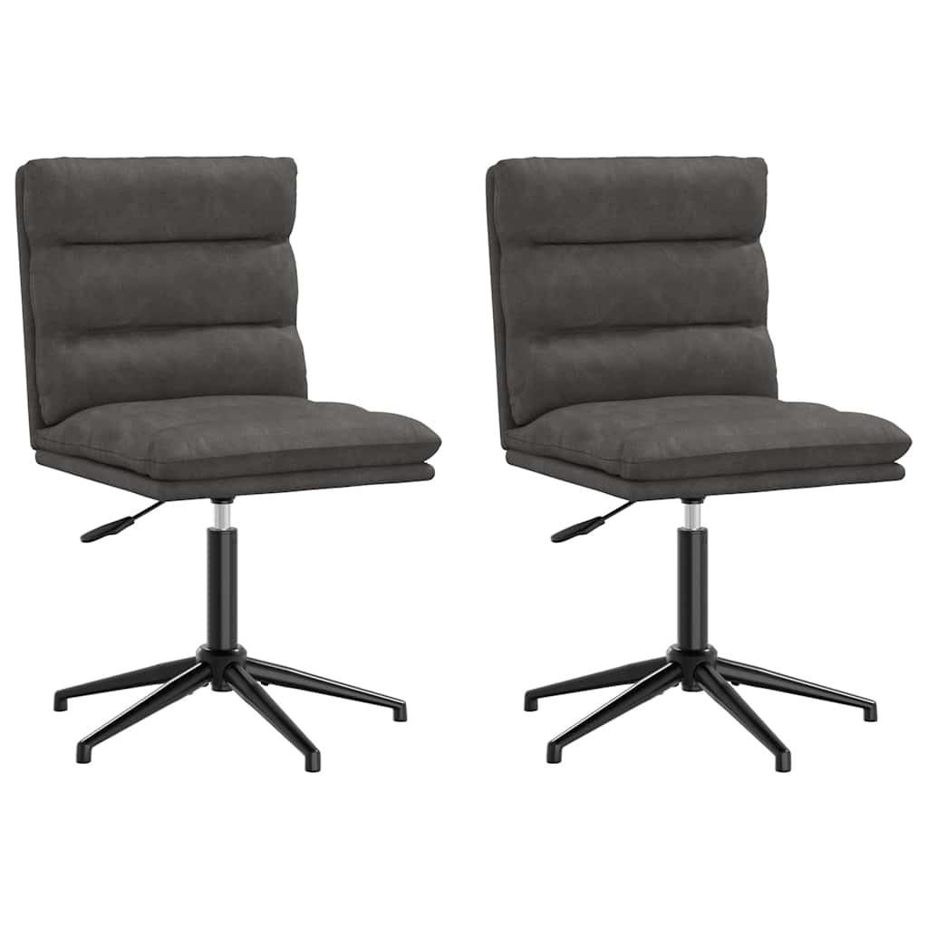 STUHL-SET 2 Stk Korngrafenhain 44/84/50 cm - Schwarz, Leder (44/84/50cm) - ZMH